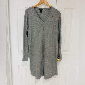 XL Gray Dress Ralph Lauren Heather Gray 100% Cotton comfy cozy